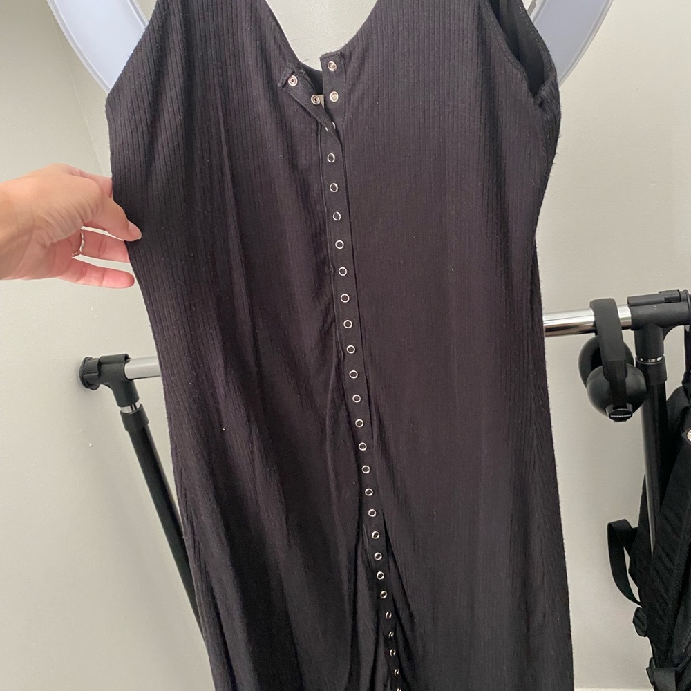 Casual black button up dress